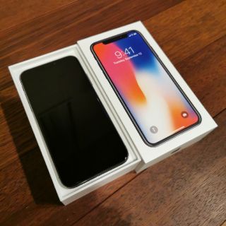 アップル(Apple)の美品 iPhone X Space Gray 64 GB SIMフリー(スマートフォン本体)