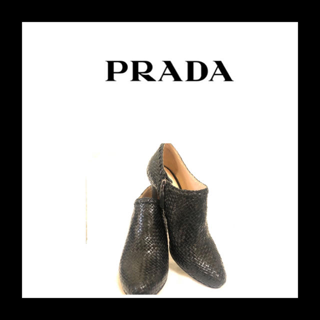 PRADA プラダ レザーショートブーツ ブーティー 23.5cm