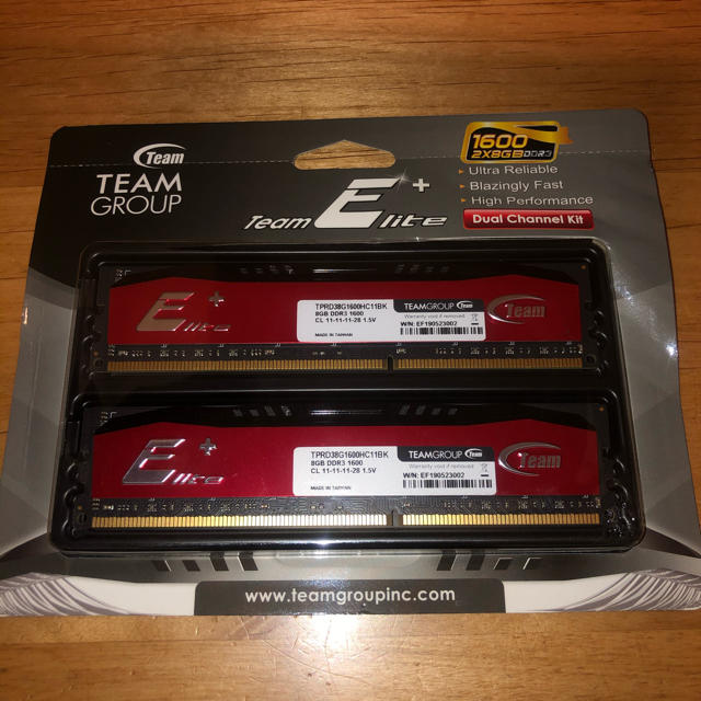 8GBx2 Elite Plus 16GBTeam DDR3 1600MHz