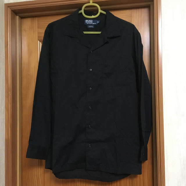 ポロラルフローレン　オープンカラーシャツ 開襟シャツ　黒