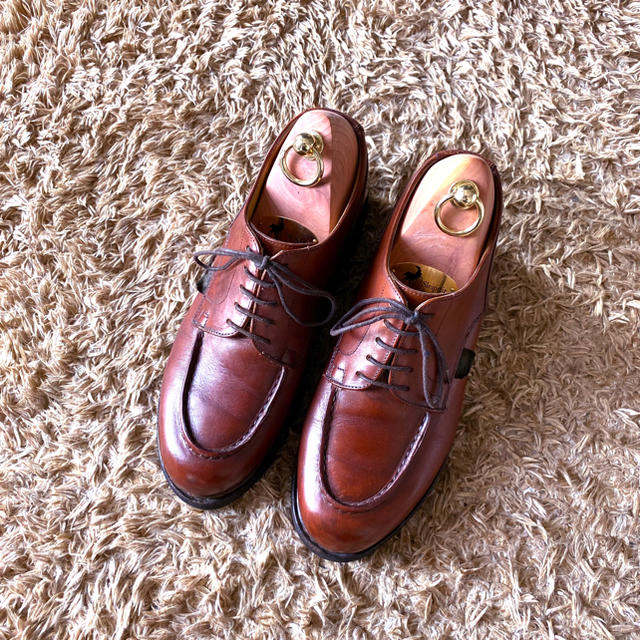 良品 パラブーツ Paraboot シャンボード 5.5F カフェ 茶 Uチップ-