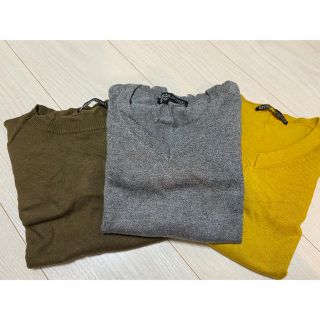 ベルシュカ(Bershka)の♡ニットトップス♡3点セット(グレー・マスタード・カーキ)(ニット/セーター)