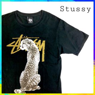 ステューシー(STUSSY)の★週末セール★【激レア】ステューシー　レオパードデザインTシャツ　黒／個性的(Tシャツ/カットソー(半袖/袖なし))