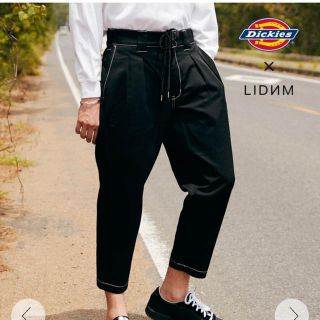 ディッキーズ(Dickies)のDickies×LIDNMテーパードステッチパンツ［ブラック］(チノパン)