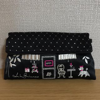 ルルギネス(LULU GUINNESS)のルルギネス（LULU GUINNESS）刺繍メイクポーチ(ポーチ)