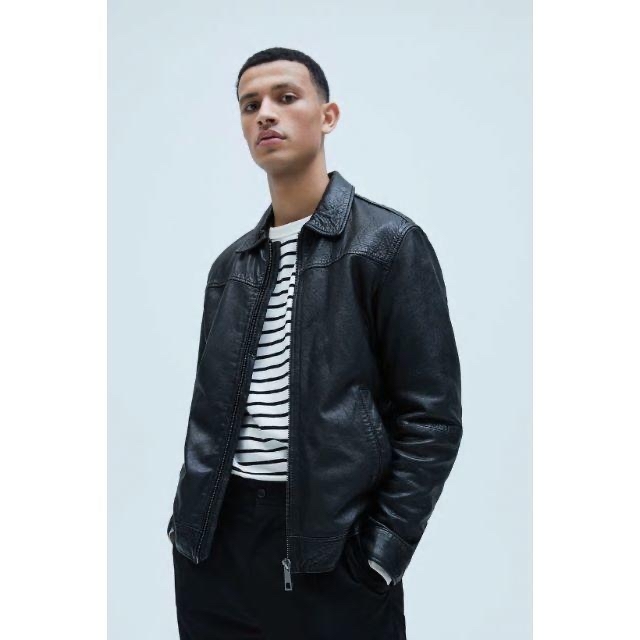 ZARA - 【現行アイテム‼️】ZARA ユーズド加工レザージャケット