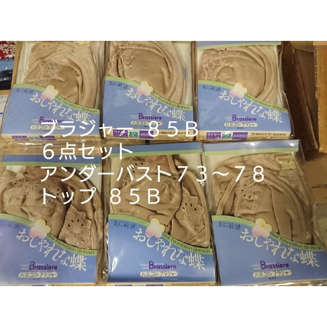 ブラジャー ベージュ ６点アンダー７３～７８cmトップ ８５Ｂ レディースの下着/アンダーウェア(ブラ)の商品写真