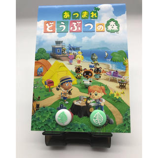 ニンテンドースイッチ(Nintendo Switch)のswitch ジョイコン アナログスティックカバー 白×緑 どうぶつの森(家庭用ゲーム機本体)