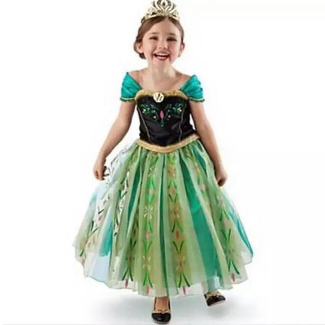 Disney(ディズニー)のアナ　ドレス　プリンセスドレス　アナ雪　衣装　コスプレ キッズ/ベビー/マタニティのキッズ服女の子用(90cm~)(ドレス/フォーマル)の商品写真