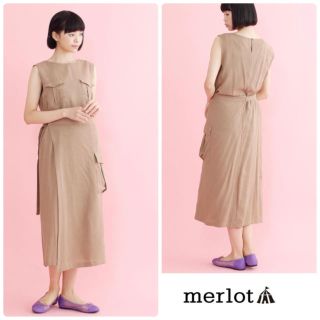 メルロー(merlot)の【新品★未使用】merlot メルロー フラップポケットラップワンピース2738(ロングワンピース/マキシワンピース)