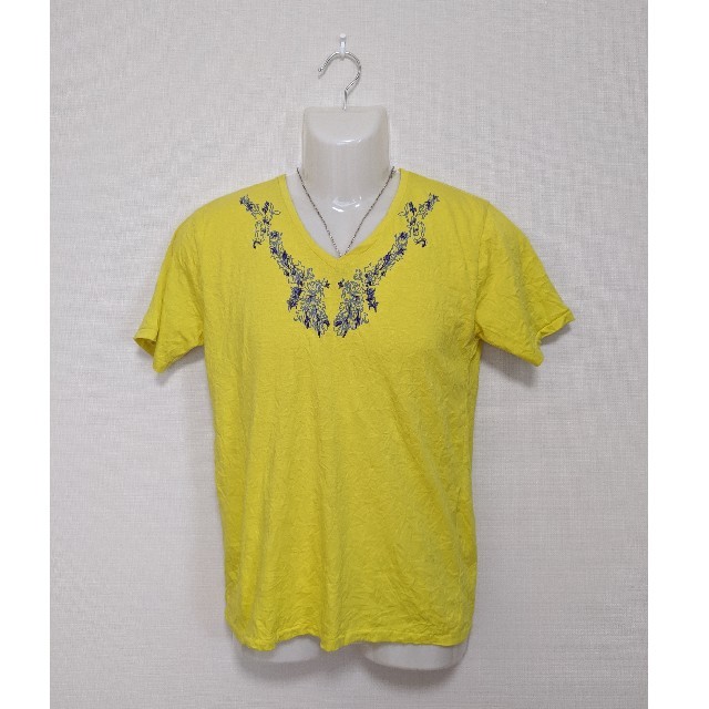 abx(エービーエックス)の【abx】シワ加工刺繍VネックTシャツ メンズのトップス(Tシャツ/カットソー(半袖/袖なし))の商品写真