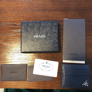 プラダ(PRADA)のprada card case ネイビー(名刺入れ/定期入れ)