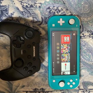 ニンテンドースイッチ(Nintendo Switch)のNintendo Switch ターコイズ  ソフト2本、カバーケース付き(家庭用ゲーム機本体)