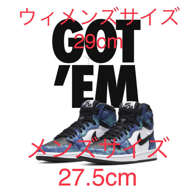 Nike AIR JORDAN 1 Tye-Dye 29cm (メンズ27.5)メンズ