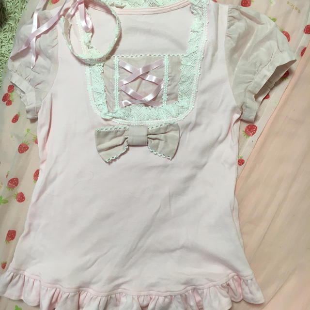 Angelic Pretty(アンジェリックプリティー)のコメント値下げ チョーカー付♡カットソー レディースのトップス(カットソー(半袖/袖なし))の商品写真