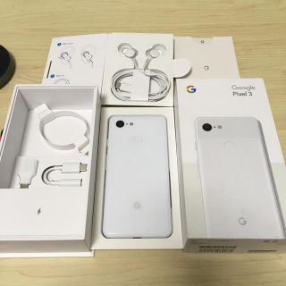 アンドロイド(ANDROID)の【最安】Pixel3 128GB Clealy White 国内版SIMフリー(スマートフォン本体)