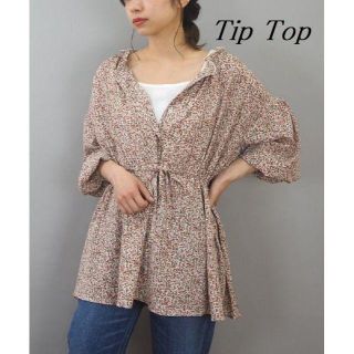 ティップトップ(tip top)の【FU48】Tip Top ウエストリボン 2WAY チュニック ブラウス M(チュニック)