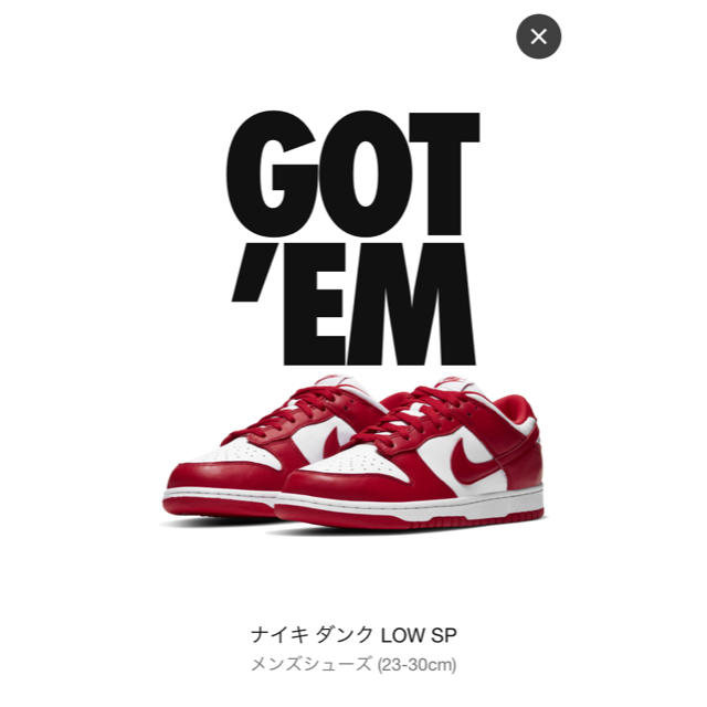 27.5cm NIKE DUNK LOW UNIVERSITY RED