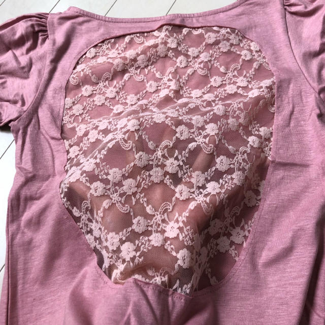 バックシャンTシャツ ピンク レディースのトップス(Tシャツ(半袖/袖なし))の商品写真