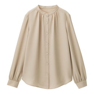 ジーユー(GU)の【クキ様専用】GUパールボタンブラウス BEIGE Lサイズ(シャツ/ブラウス(長袖/七分))