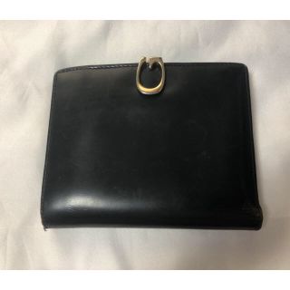 グッチ(Gucci)の【GUCCI】折り財布　 Gバックル　黒革(財布)