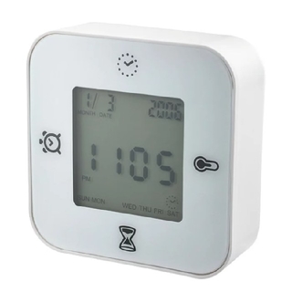 イケア(IKEA)のIKEA KLOCKIS イケア 時計/温度計/アラーム/タイマー/ホワイト (置時計)