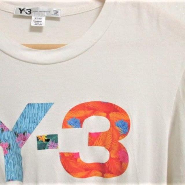 43cm〇袖丈☆Y-3 ワイスリー adidas アディダス ビッグロゴ Tシャツ/XS☆希少