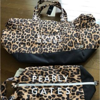 PEARLY GATES レオパード柄ロッカーバッグとシューズケース