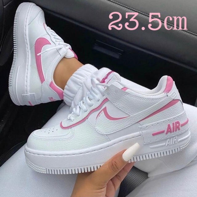 新品】 23.5㎝ NIKE エアフォース1 シャドウ ホワイト ピンク-