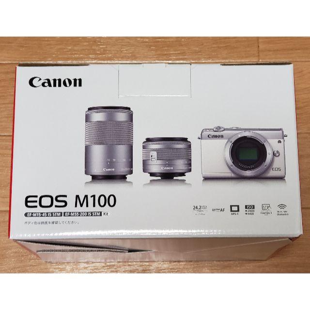 Canon EOS M100 ホワイト ダブルズームキット