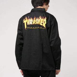 スラッシャー(THRASHER)の新品 THRASHER スラッシャー ファイヤーパターン コーチジャケット L(ナイロンジャケット)