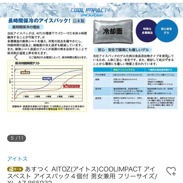 AITOZ(アイトス)のアイトス　アイスベスト　熱中症対策★ その他のその他(その他)の商品写真