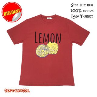 新品★ダブルステッチ ミドルウェイトコットン ロゴＴシャツ／テラコッタ(Tシャツ/カットソー(半袖/袖なし))