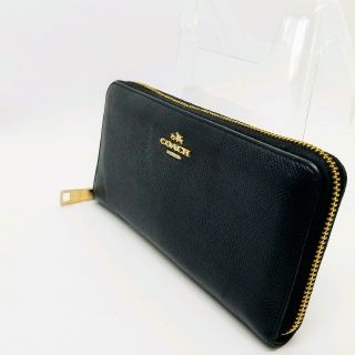 コーチ(COACH)のCOACHコーチ　長財布レザー　黒ブラック(財布)