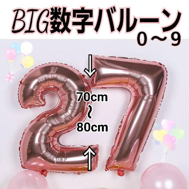 BIG数字バルーン 誕生日♪バルーン❤︎デコレーション❤︎ ハンドメイドのパーティー(その他)の商品写真