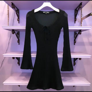 ロキエ(Lochie)のpinnap  ワンピース　黒　古着　vintage ミニスカート　ドレス(ミニワンピース)