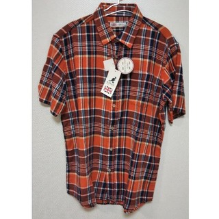 カンゴール(KANGOL)の【新品タグ付】KANGO メンズチェックシャツ(半袖) L(シャツ)
