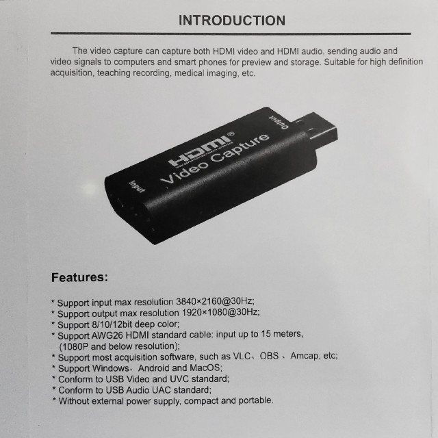 HDMIキャプチャーカード かんたん接続 1080p スマホ/家電/カメラのPC/タブレット(PC周辺機器)の商品写真