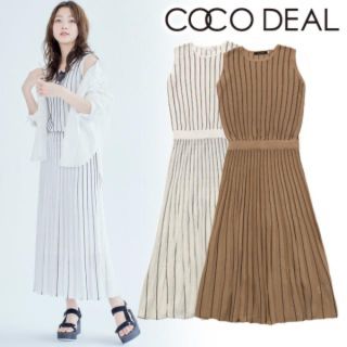 ココディール(COCO DEAL)のCOCODEAL プリーツストライプニットワンピース(ロングワンピース/マキシワンピース)