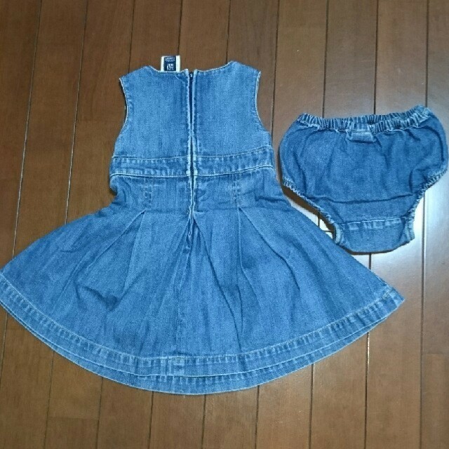 babyGAP(ベビーギャップ)の中古 GAP デニム ワンピース ブルマ パンツ セット ジャンスカ  キッズ/ベビー/マタニティのキッズ服女の子用(90cm~)(ワンピース)の商品写真