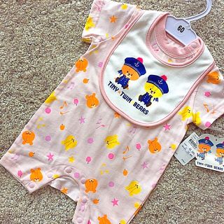 クマノガッコウ(くまのがっこう)の【専用】 定価2500円 60 ロンパース ルルロロ スタイ セット 女の子(ロンパース)