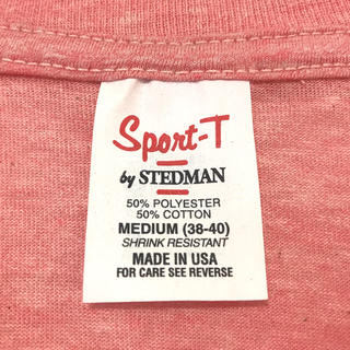 ヘインズ(Hanes)のデッドストック！ 70's STEDMAN 無地T USA製 M 杢ピンク(Tシャツ/カットソー(半袖/袖なし))