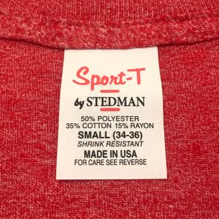 ヘインズ(Hanes)のデッドストック！ 70's STEDMAN 無地T USA製 S 杢レッド(Tシャツ/カットソー(半袖/袖なし))