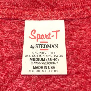 ヘインズ(Hanes)のデッドストック！ 70's STEDMAN 無地T USA製 M 杢レッド(Tシャツ/カットソー(半袖/袖なし))