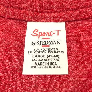 ヘインズ(Hanes)のデッドストック！ 70's STEDMAN 無地T USA製 L 杢レッド(Tシャツ/カットソー(半袖/袖なし))