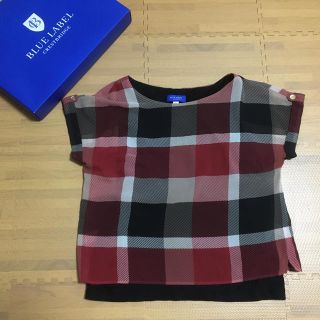 バーバリーブルーレーベル(BURBERRY BLUE LABEL)のブルーレーベルクレストブリッジ　カットソー　サイズ36(カットソー(半袖/袖なし))