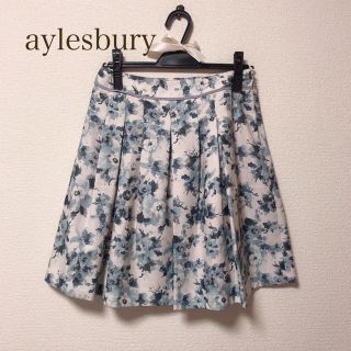 アリスバーリー(Aylesbury)の美品 アリスバーリー 水色 フラワー スカート(ひざ丈スカート)