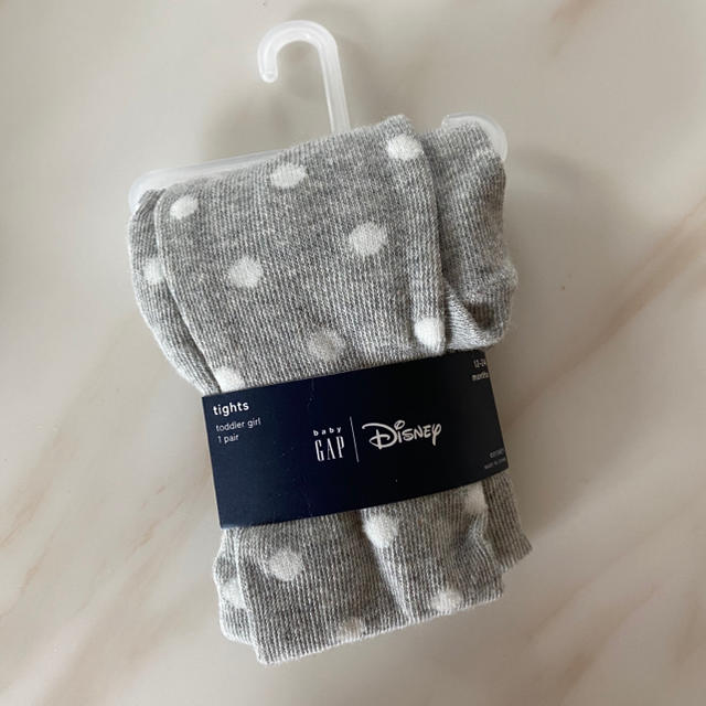 Disney(ディズニー)のGAP ギャップ　ギャップベビー　ディズニー　ミニー　タイツ　グレー　ドット キッズ/ベビー/マタニティのこども用ファッション小物(靴下/タイツ)の商品写真