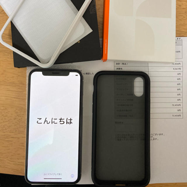 スマホ/家電/カメラiPhoneXS 256GB シルバー simフリー　バッテリ100％