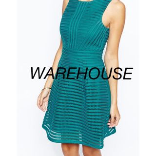 ウエアハウス(WAREHOUSE)の送料込み‼️💚美品💚-WAREHOUSE-green dress(ミニワンピース)